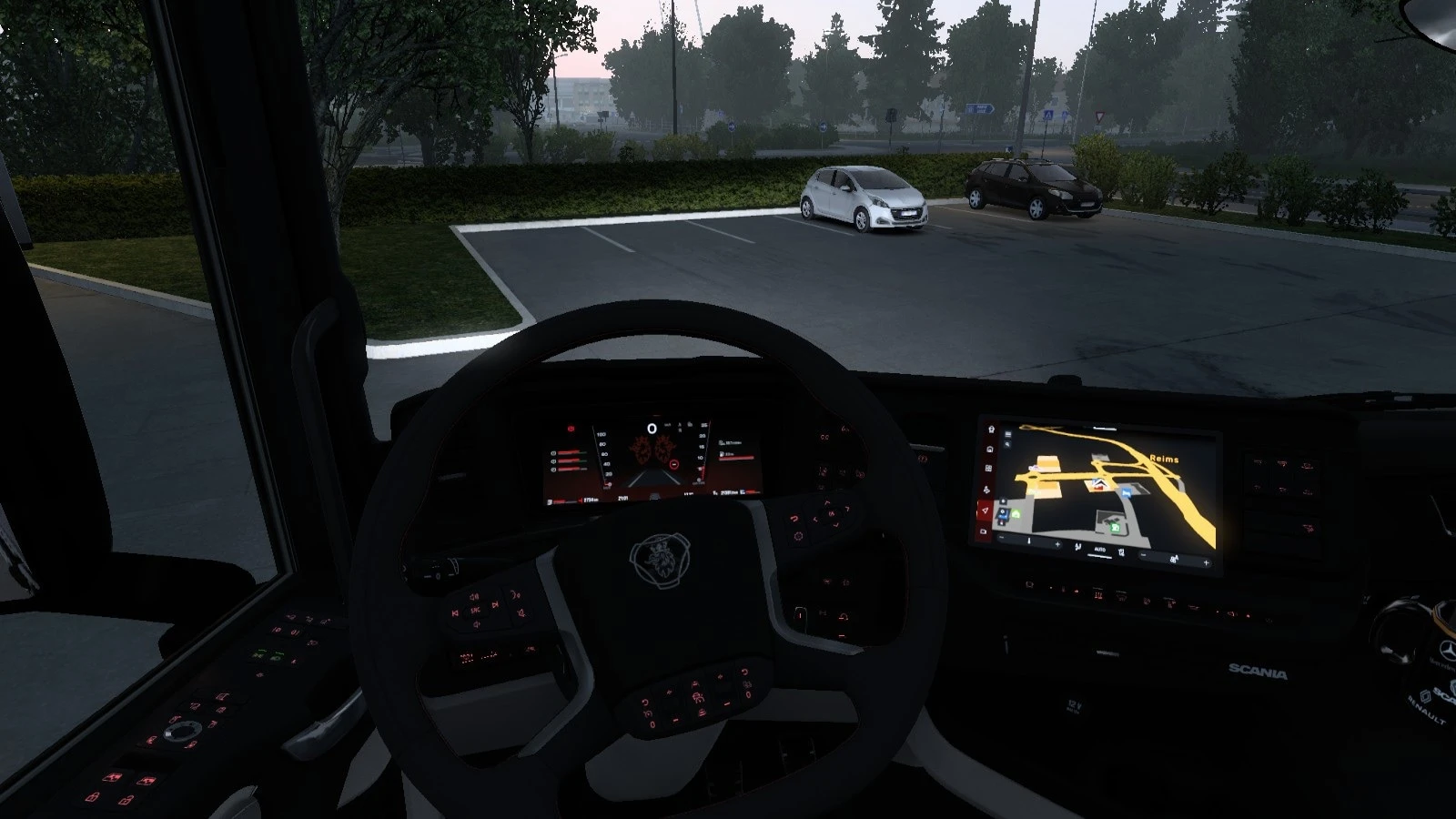 Red Dashboard For Scania 1.0