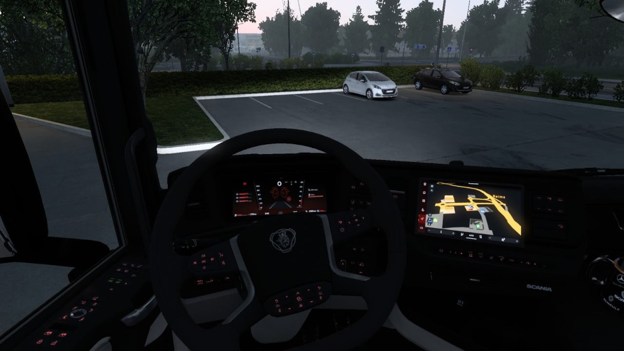 Red Dashboard For Scania