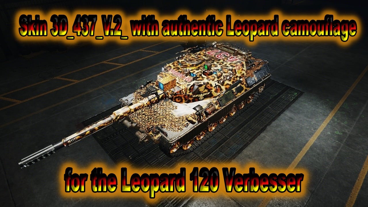 Skin 3D_437_V.2_ with authentic Leopard camouflage_for the Leopard 120 Verbessert