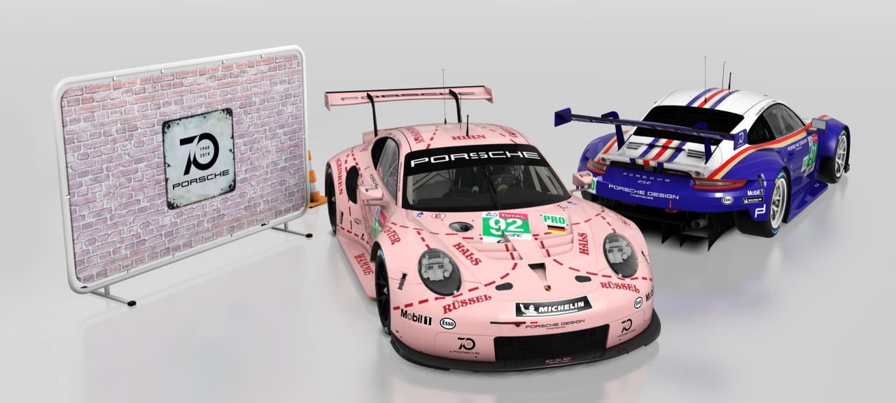Porsche 911 RSR - WEC 2018 - PINK PIG & ROTHMANS LE MANS 24H - 4K Works Team Skins