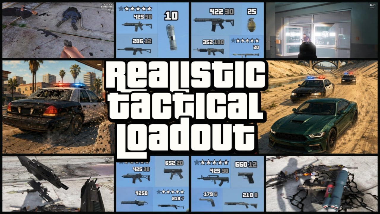 Realistic Tactical Loadout | GTA VI Inspired Weapon Carry, Pickup & HUD System