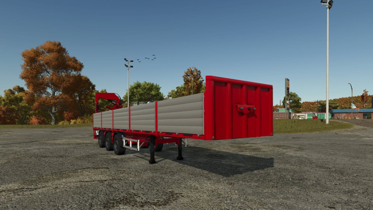 Platform Trailer With Crane