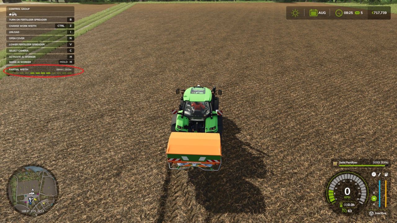 Fertilizer WorkWidth