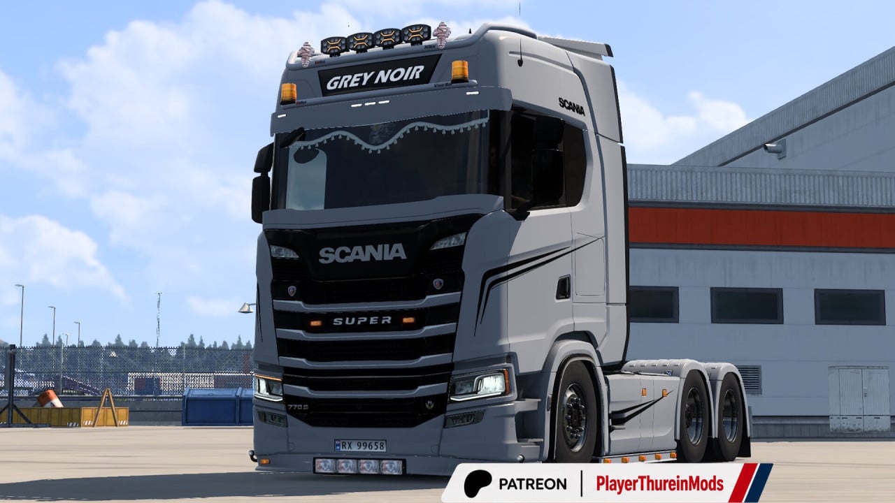 Grey Noir skin for Scania