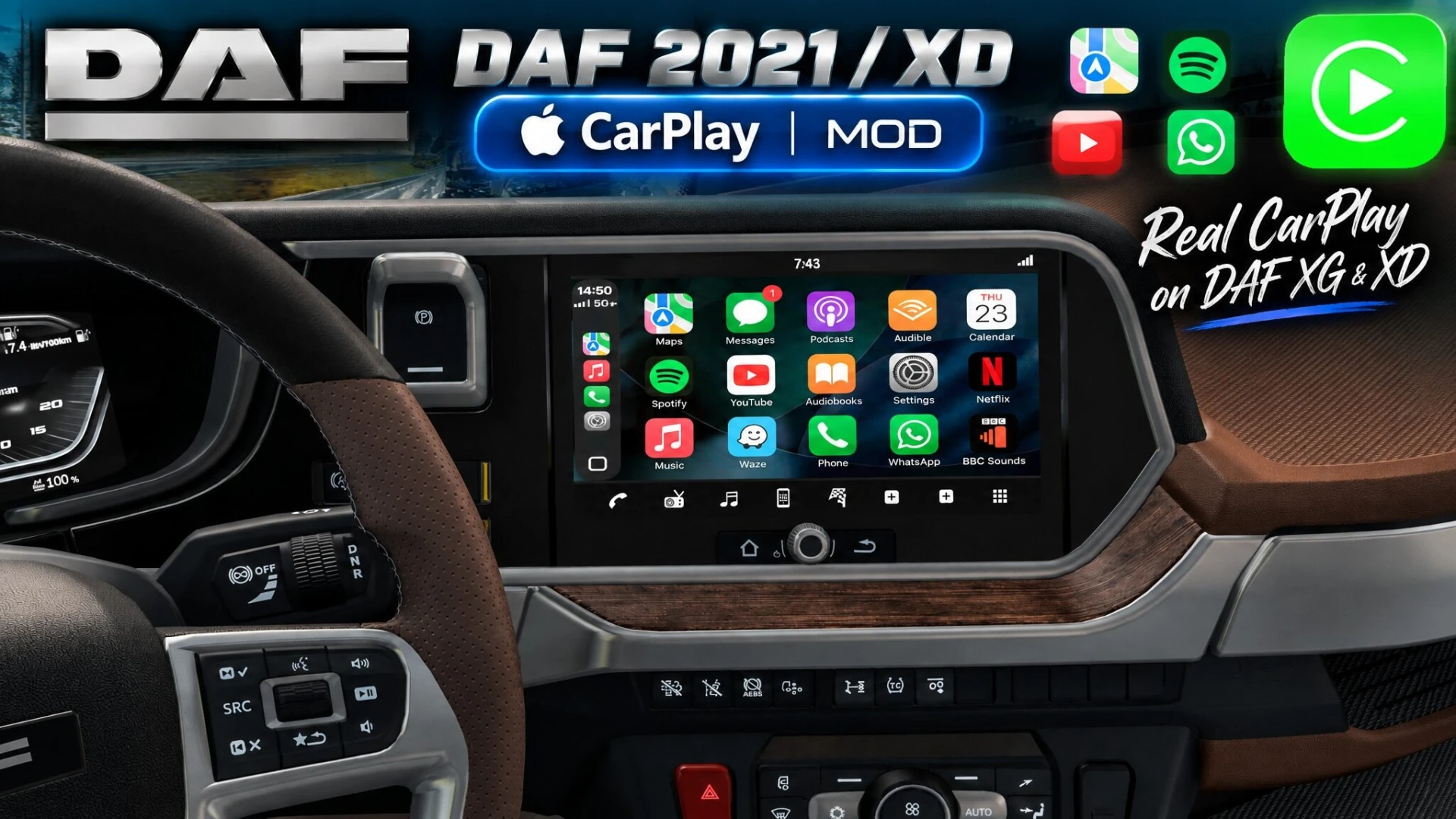 CarPlay for DAF 2021 (XD, XG & XG+) v1.0
