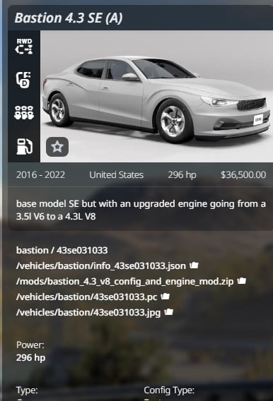 Bastion 4.3L V 8 image 2