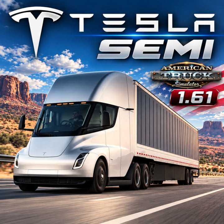 TESLA SEMI TRUCK 2019 + TRAILER v3.0 ATS 1.60-1.61.x