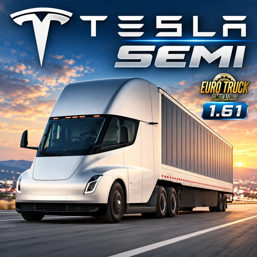 TESLA SEMI TRUCK 2019 + TRAILER v3.0 ETS2 1.60-1.61.x 3.0