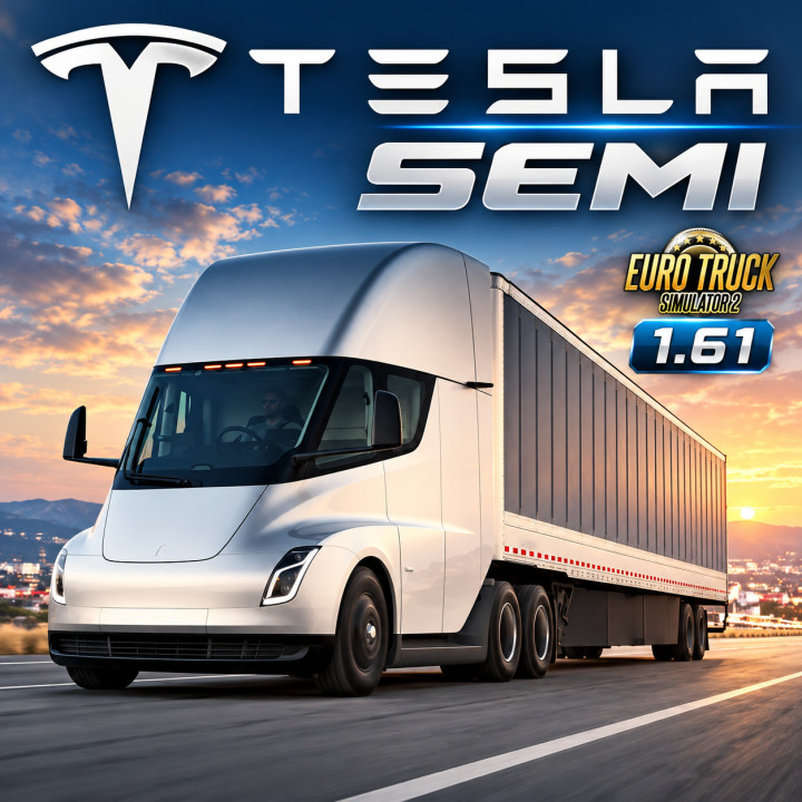 TESLA SEMI TRUCK 2019 + TRAILER v3.0 ETS2 1.60-1.61.x