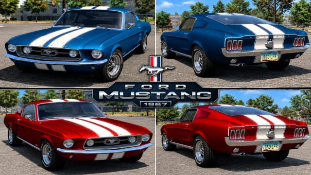 Ford Mustang 1967 – Matte Metallic Racing Stripes v1.0