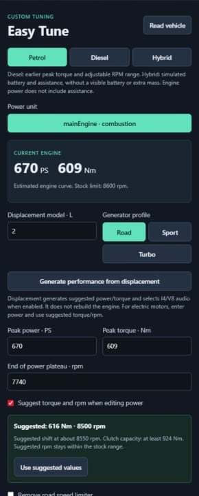 Easy Tune — Custom Engine Tuning for BeamNG.drive