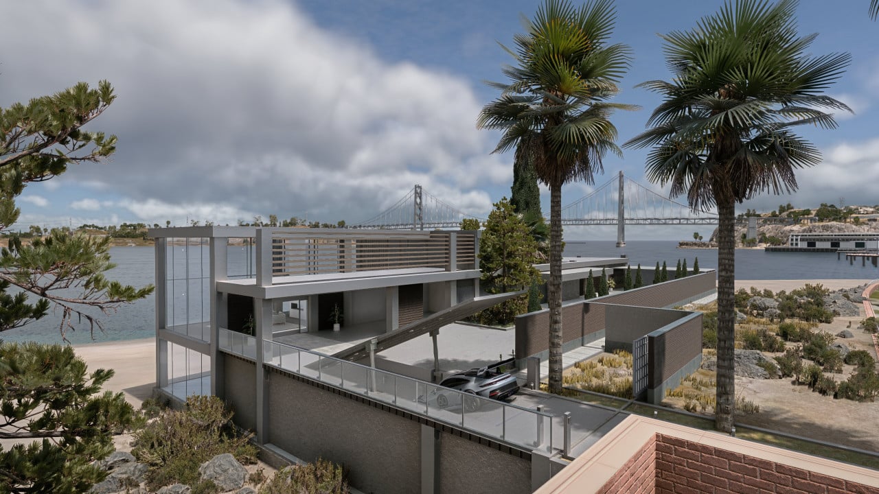 Beach House in West Coast USA (Tilting Floor, Car Elevator & Openable Gate!)