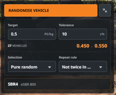Power To Weight Randomiser image 1
