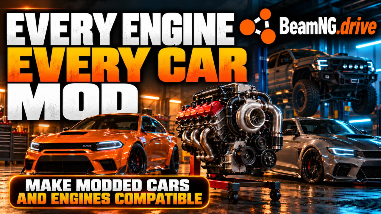 EVERY ENGINE EVERY CAR MOD beamng (including mods)