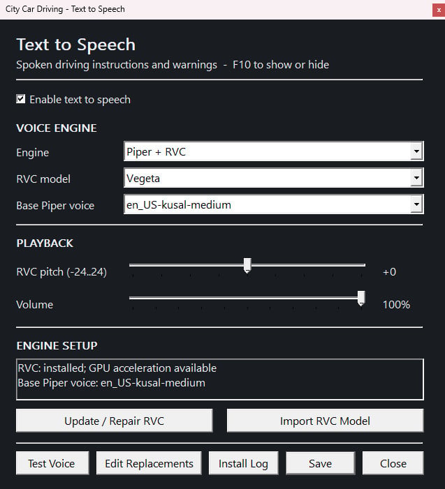 Text to speech