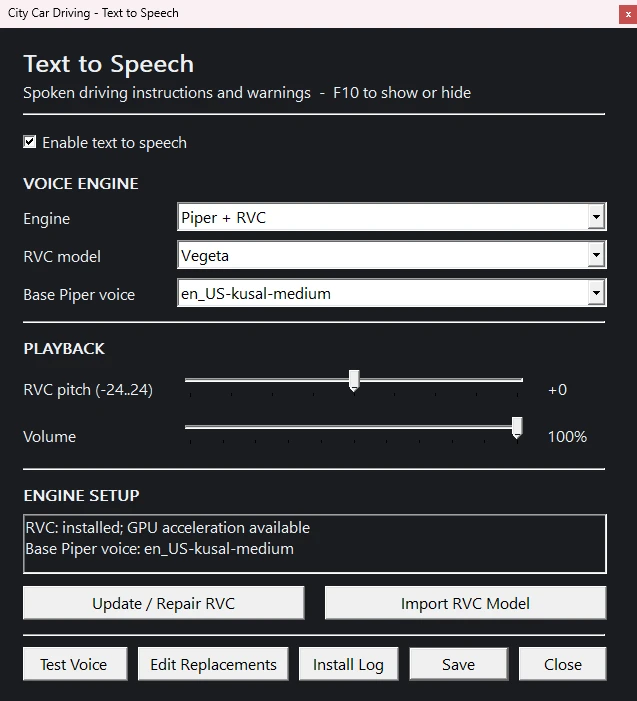 Text to speech