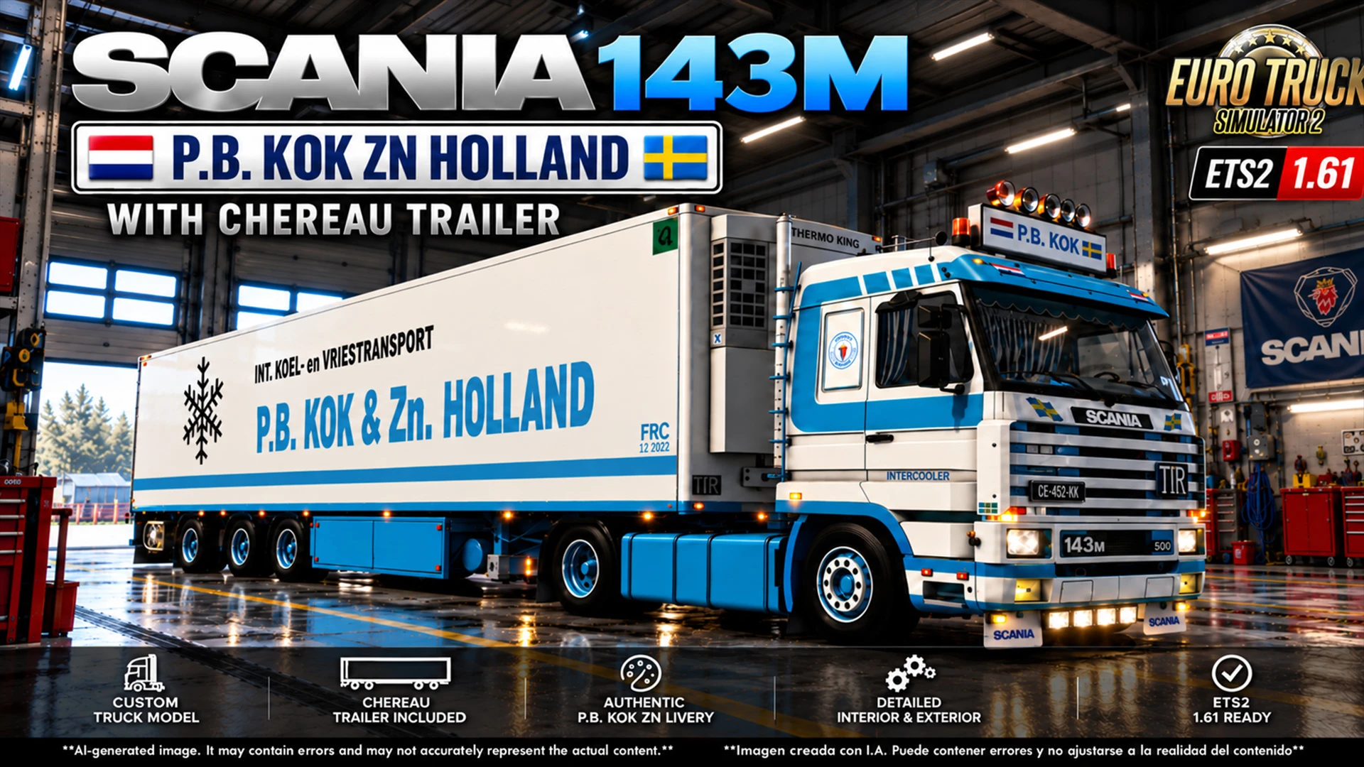 SCANIA 143M V8 500 P.B. KOK v2.0 ETS2 1.60-1.61.x 2.0